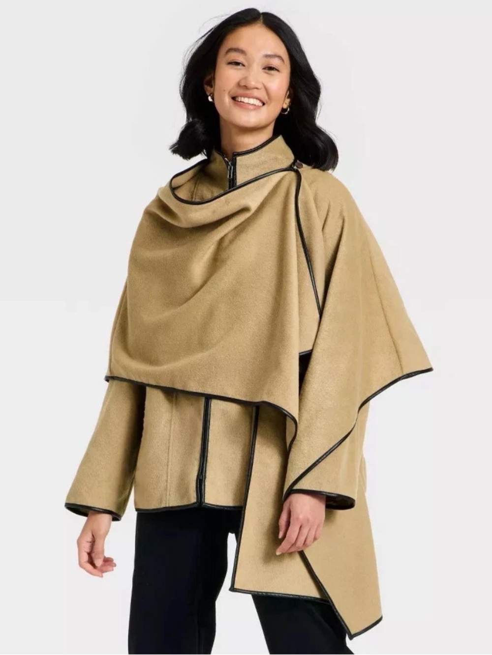 NWT Small Faux Wool Scarf Coat - A New Day